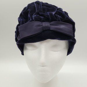 VINTAGE | velvet pillbox bow hat